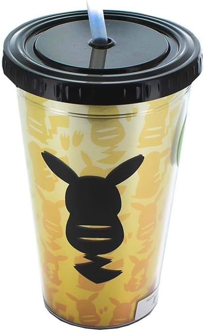 Just Funky Pokemon Pikachu Silhouette Gold 16oz Carnival Cup, Yellow, 16 Ounces