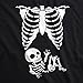 Crazy Dog Womens Maternity T Shirt Skeleton Baby Halloween Costume Tee Pregnancy Announcement Shirts Cute Mother to Be Apparel Black L