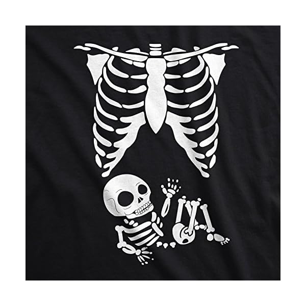 Maternity Skeleton Baby T Shirt Funny Cute Pregnancy Halloween Tee Announcement - Image 3