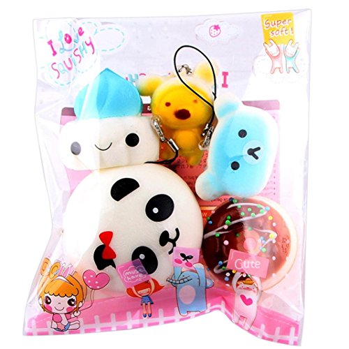 Alonea Fun Squeeze Toys, Squishy Slow Rising Squeeze Toy Gift Squishy Toys (Mini Bread 5Pack)