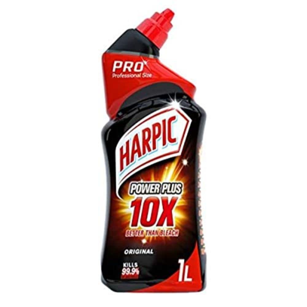 Harpic Professional Range Power Plus Toilet Cleaning Gel -Original Scent, 1L, x10 Better Than Bleach
