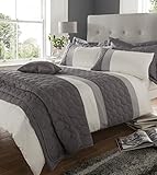 GEOMETRIC CIRCLES USA QUEEN SIZE (230CM X 220CM - UK KING SIZE) WHITE SILVER COTTON BLEND COMFORTER COVER SET
