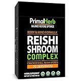 Reishi Mushroom Extract with Reishi Spores | by Primal Herb | Supports Body & Mind | Ganoderma Lucidum Extract Powder Formula | 70 Servings - Includes Bamboo Spoon