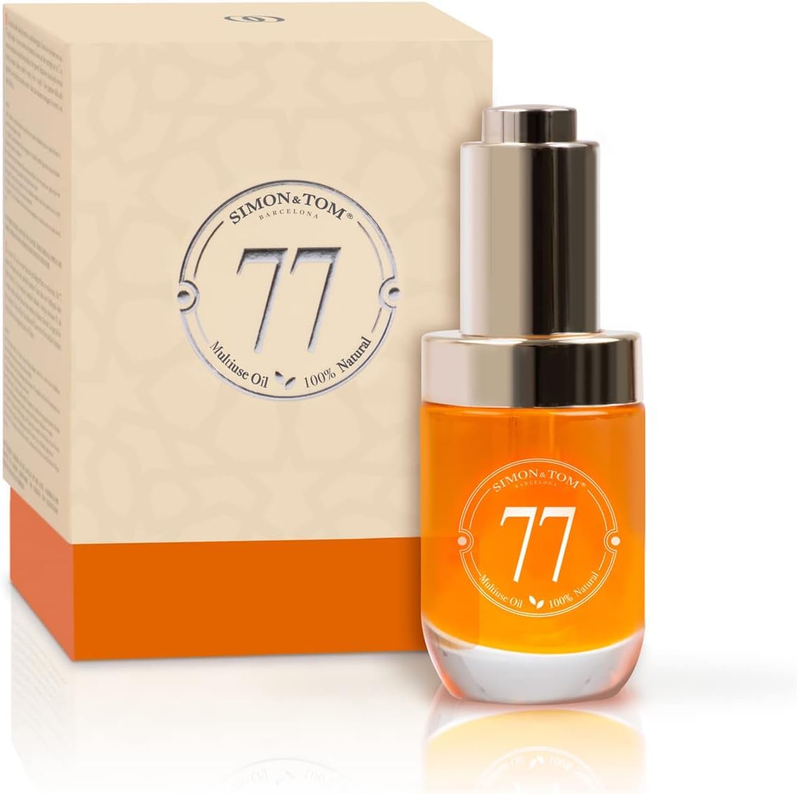 Simon&Tom Luxury Facial Oil 30ml, Multi-use Face Serum, Anti-Aging, Antioxidant Face Treatment, Organic Dry Oil with Argan, Sesame and Rosehip, for Hair, Body, Vegan, Made in Spain