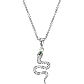 S.L JEWELERY Snake Necklace Dainty Pendant With Cubic Zirconia, Layered Choker, Punk Animal Jewelry, Cool Wedding High Jewelry Party for Women Teen Friends
