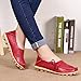 CIOR Women's Genuine Leather Loafers Casual Moccasin Driving Shoes Indoor Flat Slip-on Slippers,M912,Red,39