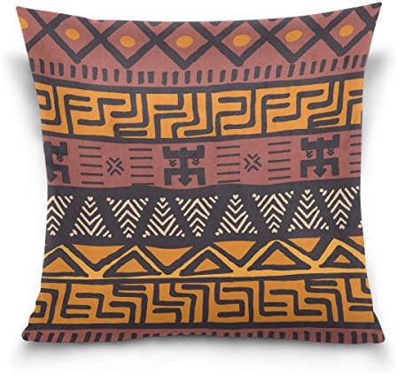 Mohado African Mud Cloth Tribal Design Square Decorative Throw Pillow Cover Case Cushion Cover for Sofa Bedroom Couch Car Double-Sided Printing 18 x 18 inch