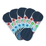 Women Bamboo Reusable 8 - 11 Inch 3 Sizes Cloth Sanitary Pads Napkins For HEAVY Flow OVERNIGHT 5 Pack Set,3 Size(S/M/L).