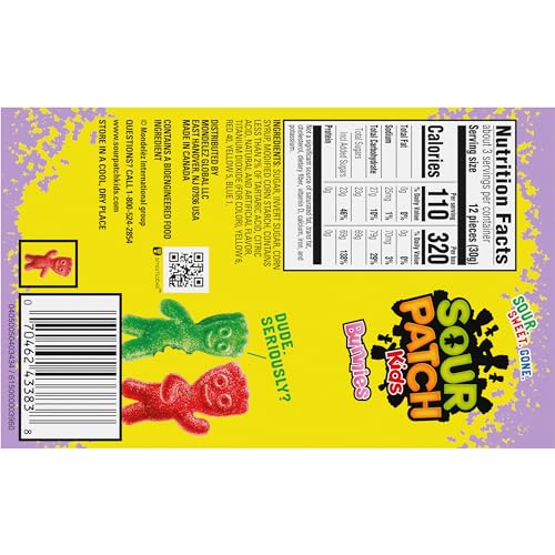 SOUR PATCH KIDS BUNNIES SOFT & CHEWY EASTER CANDY, 3.1 OZ