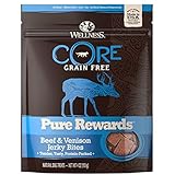 Wellness CORE Pure Rewards Natural Grain Free Dog Treats, Soft Beef & Venison Jerky Bites, 4-Ounce Bag