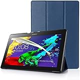 Lenovo Tab 2 A10 Case - HOTCOOL Ultra Slim Lightweight SmartCover Stand Case For 2015 Released Lenovo TAB 2 A10-70 Tablet(With Smart Cover Auto Wake/Sleep), Navy Blue