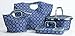 DII Insulated Market Basket or Picnic Tote, Perfect for Holidays Parties,Farmers Markets,BBQ's, Grocery Shopping, Potlucks,To Go Lunches, Craft/Dish Storage & Monogramming-Garden Lattice Blue/White