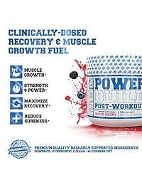 Suplemento Powerbuild de polvo para formación y recuperación muscular clínicamente para...