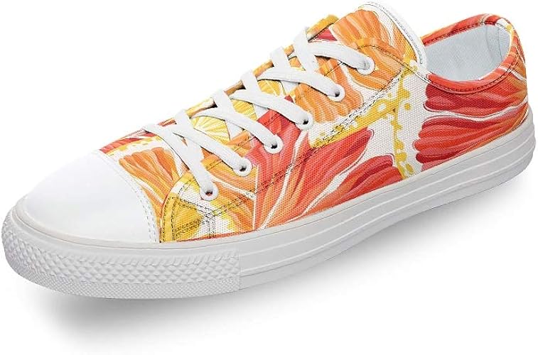 orange canvas sneakers