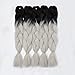 VCKOVCKO Ombre Braiding Hair Kanekalon Jumbo Braid Two Tone Ombre Color Hair Extension For Braiding Kanekalon Jumbo Box Braiding Hair 24