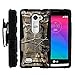 LG Power Case, LG Power Holster, Two Layer Hybrid Armor Hard Cover with Built in Kickstand and Unique Graphic Images for LG Leon C40, H340N, Tribute 2, Power L22C, Destiny L21G, Sunset L33L (T Mobile, Metro PCS, Boost Mobile, Straight Talk, Tracfone) from MINITURTLE | Includes Screen Protector - Fallen Leaves Camouflage