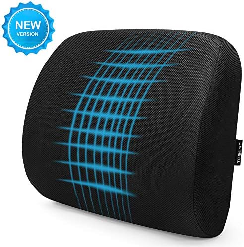 Memory Foam Lumbar Support Back Cushion with 3D Mesh Cover Balanced Firmness Designed for Lower Back Pain Relief- Ideal Back Pillow for Computer/Office Chair, Car Seat, Recliner - Tdbest