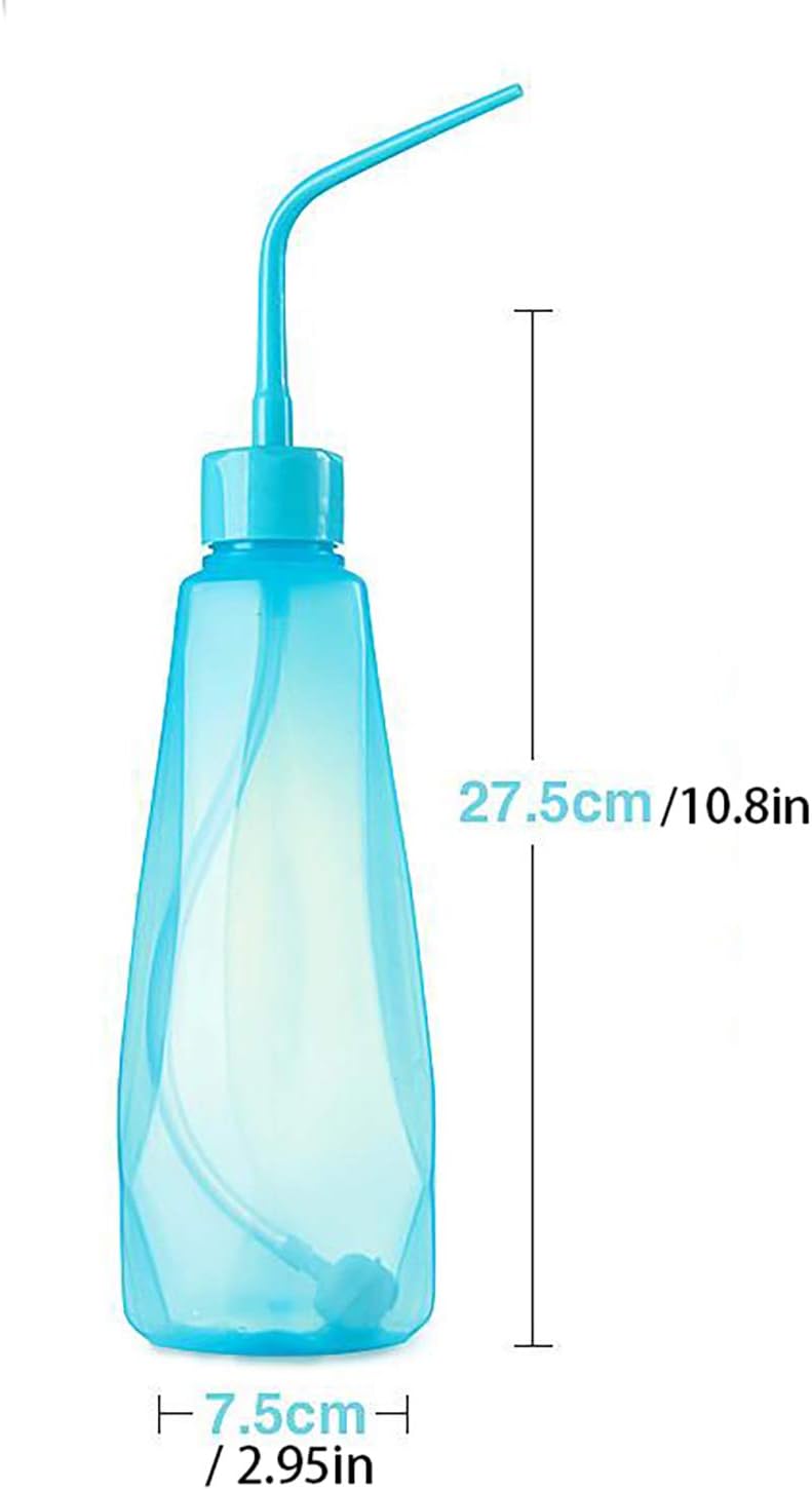 Fodattm 480ml 16oz Plastic Succulent Watering Can Bottle with Soft Tube and Ball Shape Suck Head Bend Mouth Squeeze Bottle Micro Landscape Watering Tools Supply (Blue) - Image 5