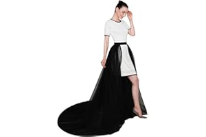EllieWely Overskirt Short Front Long Back Party Tutu Tulle Skirt R05