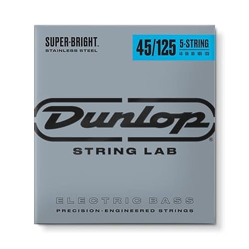 Jim Dunlop 45/125, 5 Super Bright Stainless Steel Bass Strings (DBSBS45125)