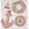 WOODEN NAUTICAL LIGHTHOUSE ANCHOR WALL HANGING ORNAMENT, BEACH WOODEN BOAT SHIP STEERING WHEEL WALL DECOR, NAUTICAL LIFE…