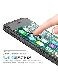 Maxboost mica protectora para iPhone 6 6s 7 8, de cristal templado, sin preocupaciones, compatible con tacto 3D y la mayoría de fundas