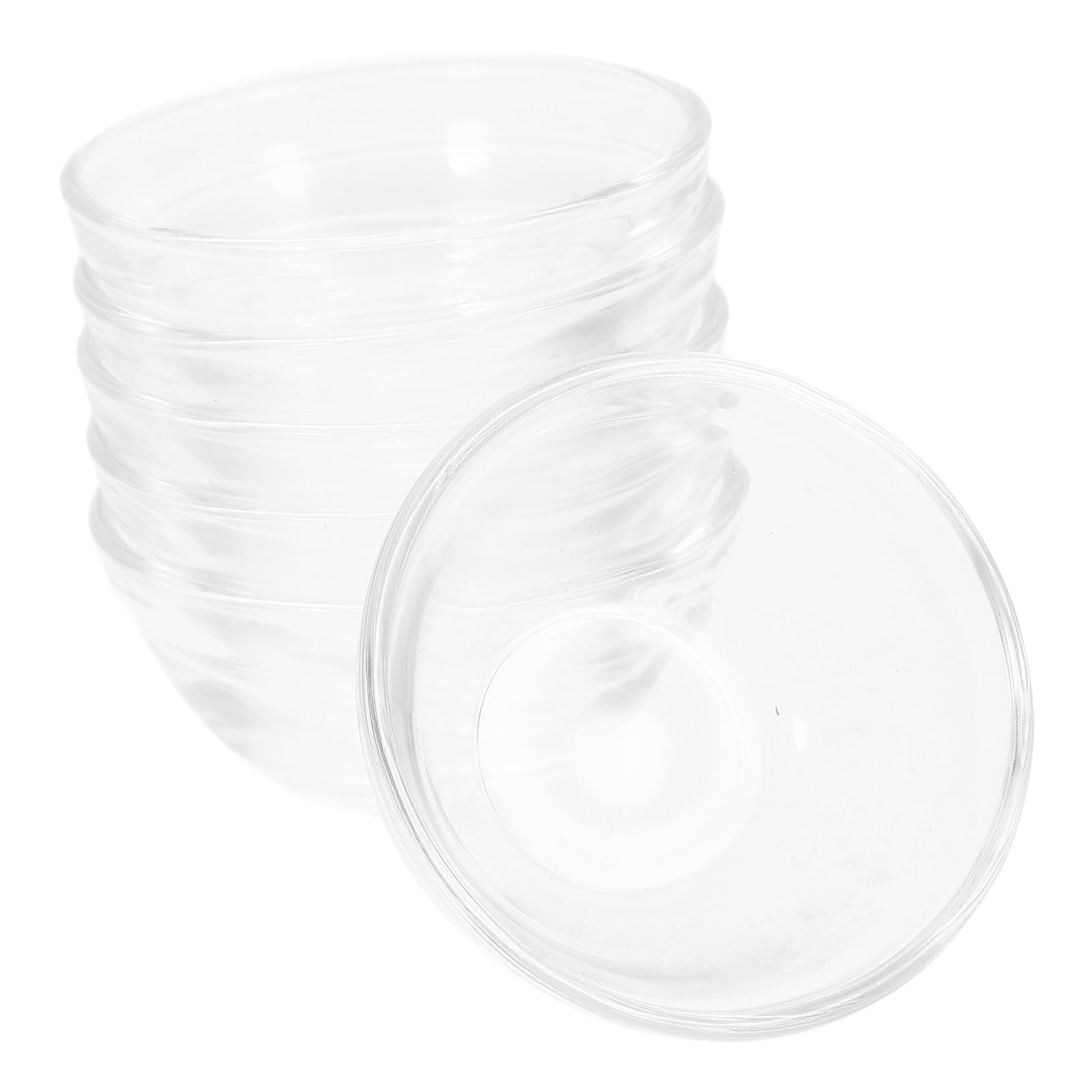 HEMOTON 12pcs Mini Glass Prep Dessert Bowls Glass Ramekins Bowls Glass Dip Bowls Clear Sauce Cup Candy Dishes for Ketchup Butter Size S