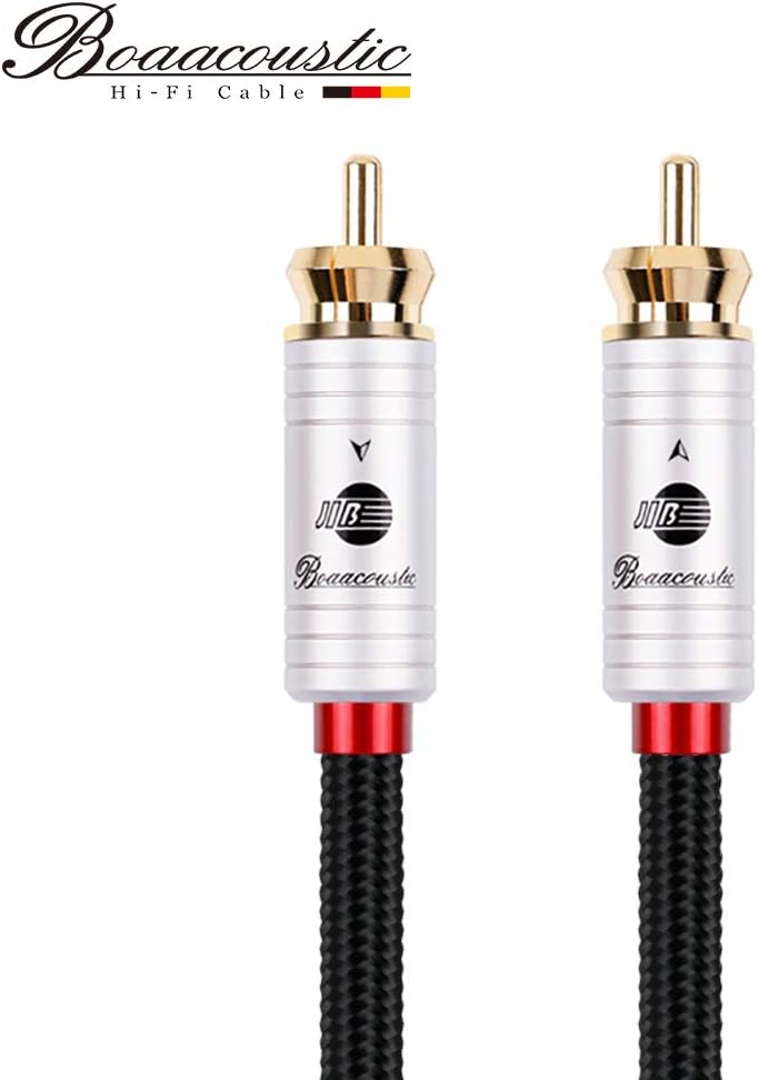 JIB Boaacoustic 4N OFC HiFi RAC to RCA Male to Male Subwoofer Cable - 16.4ft/5M