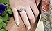 Mia Sarine Womens Round Halo Royal Princess Style Three Stone Cubic Zirconia Engagement Ring in Rhodium over Brass Size 7