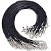 Paxcoo 100PCS 2.0mm Black Waxed Necklace Cord Bulk with Clasp for Jewelry Making (18”)