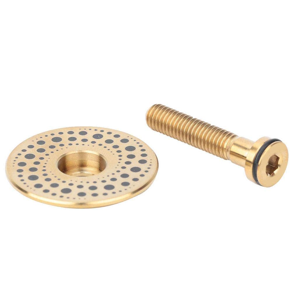 Keenso 2 pcs Bicycle Headset Cap, Titanium Alloy Bicycle Headset with Bike Fork Expander Bike Stem Top Caps with Screw Set(Silver) Bicycles and Spare Parts Bicycles and spare parts