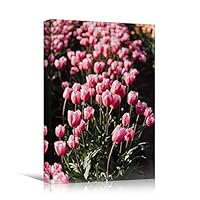 Canvas Wall Art Pink Fields Bohemian Colorful Floral Group Multicolor Photography - 12x18 inches