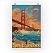 San Francisco, California, Golden Gate Bridge (12x18 Art Print, Travel Poster Wall Decor)