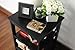 RAAMZO Black Finish Wooden X-Design Chair Side End Table with 3-tier Shelf