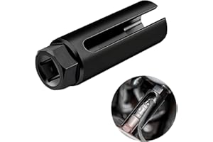 JUSTTOP Oxygen Sensor Socket with Side Wire Cutout, 1/2-Inch Drive by 7/8-Inch O2 Sensor Socket Removal Tool, 6-Point Offset 