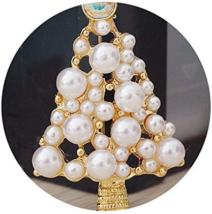 Women's Charm Christmas Tree Crystal Imitation Rhinestone Brooch Pin Epaulette Lapel Pin Jewelry Gift