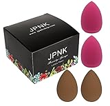 JPNK Colorful Teardrop Shape Latex Free Makeup Blender Sponges (4 Pcs, Pink Nude Color)
