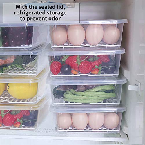 77L Food Storage Container, (3-Pack) Plastic Food Containers with Removable Drain Plate and Lid, Stackable Portable Freezer Storage Containers - Tray to Keep Fruits, Vegetables, Meat and More