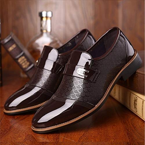 image for Corriee Mens Leather Oxford Shoes Male Pointed Toe Suit Shoes Flats Me