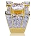 TOPGRILLZ Hip Hop 14K Gold Plated Iced Out CZ Simulated Diamond Cushion Diamond Square Punky Ring for Men