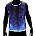 EDMPlug Men's Holy Threads, White Fiber Optic Tank Top, Lights Up, Medium