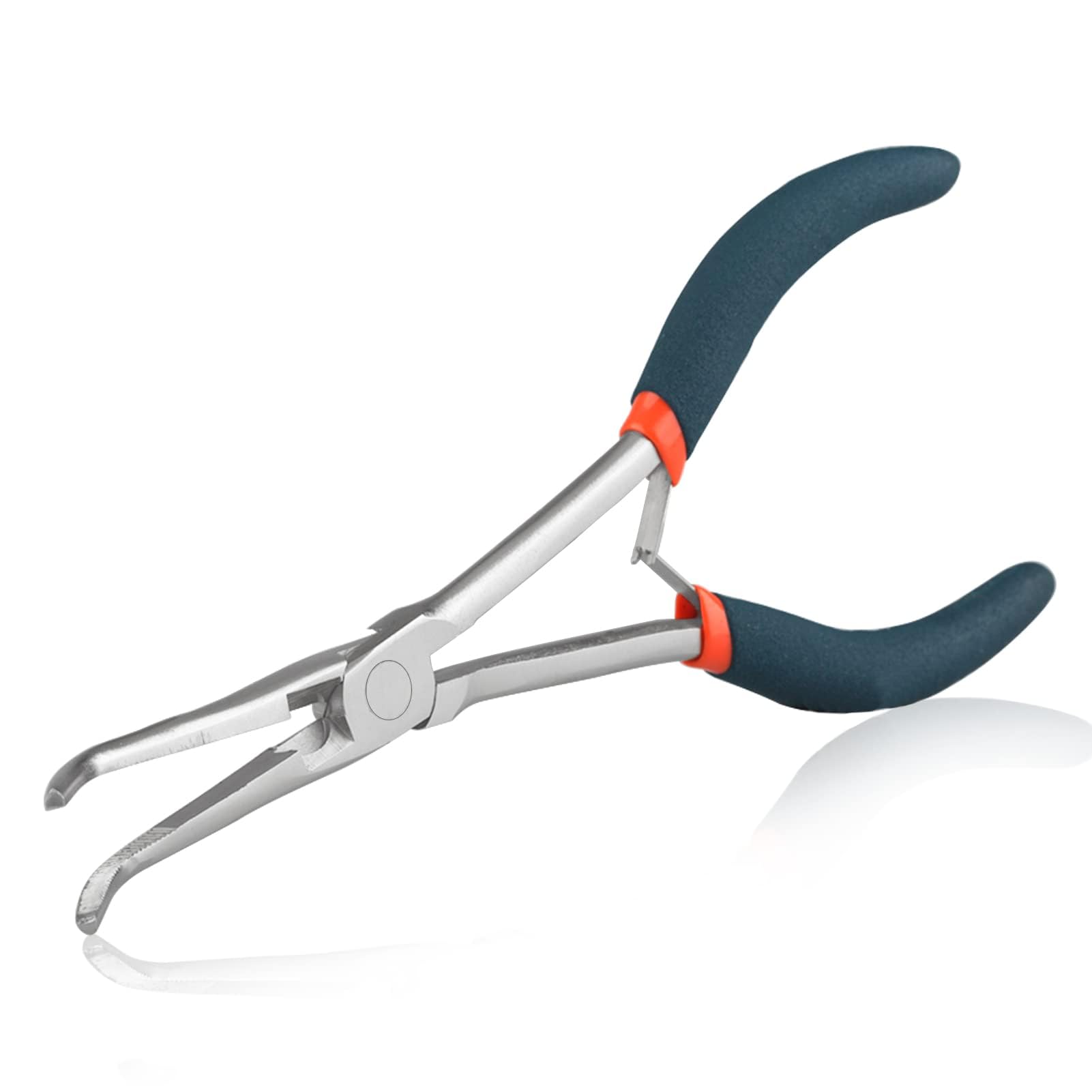 SPEEDWOX Long Reach Needle Nose Pliers with Serrated Jaws Angled Pliers for Hard to Reach Spaces - Jewelry Making