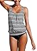 Actloe Women Printed Two Pieces Tankini Swimsuit with Triangle Bottoms Bathing Suits