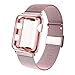 GBPOOT Compatible for Apple Watch Band 38mm 40mm 42mm 44mm with Screen Protector Case, Sports Wristband Strap Replacement Band with Protective Case for Iwatch Series 4/3/2/1,40mm,Rose Gold