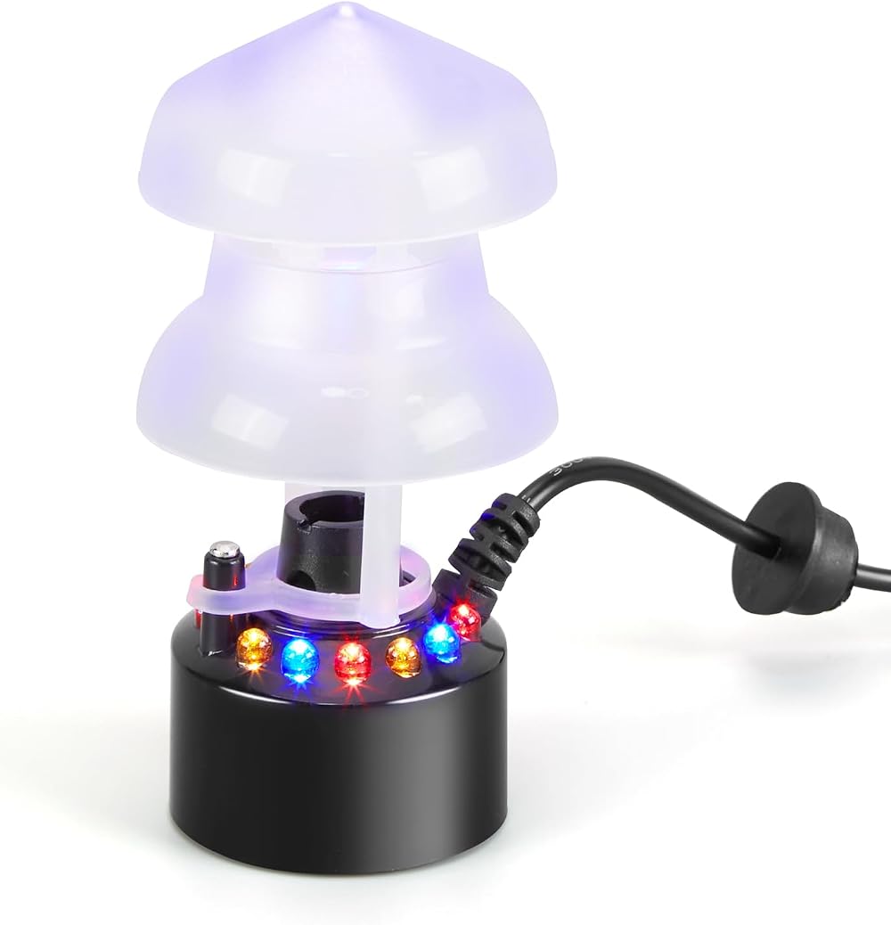 FITNATE Ultrasonic Mist Maker with Splash Guard 24V UK Plug LED Lights