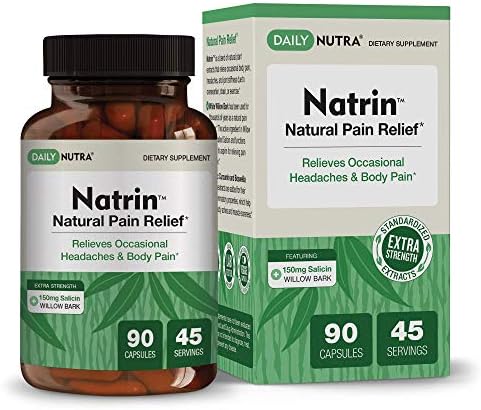 Natrin Willow Bark Formula by DailyNutra – Relieves Discomfort in The Back, Neck, Knees, and Joints | Featuring 150mg of Salicin (90 Capsules)