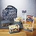 Fit & Fresh Jaxx FitPak Meal Management Set, Top-Loading, Mini-Tote Bag with Portion Control Container Set, Ice Pack and 28-oz. Jaxx Shaker Bottle, Lilac Chevron