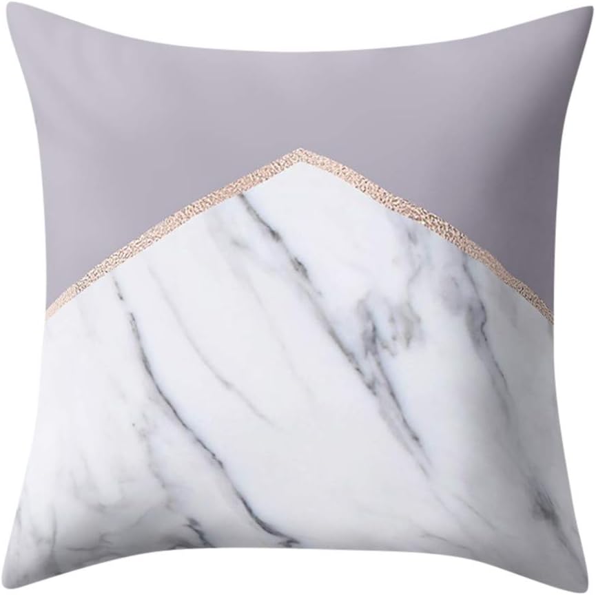 45cm*45cm Pillowcases, Geometric Marble Texture Print Multicolor Square Throw Sofa Pillow Case Decorative Car Cushion Cover (F)