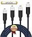XIANDAN Micro USB Cable,4Pack 3FT 6FT 6FT 10FT Nylon Braided Android Charger USB to Micro USB Charging Charger Cord for Samsung Galaxy S7 Edge/S7/S6/S4/S3,Note 5/4/3 (Black&Blue)