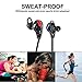 Bluetooth Headphones, BTEETH Sports Earbuds Sweatproof Wireless Headsets with Mic for Gym Workout and iPhone 7 Bluetooth-enabled Smart Devices (Blackred)